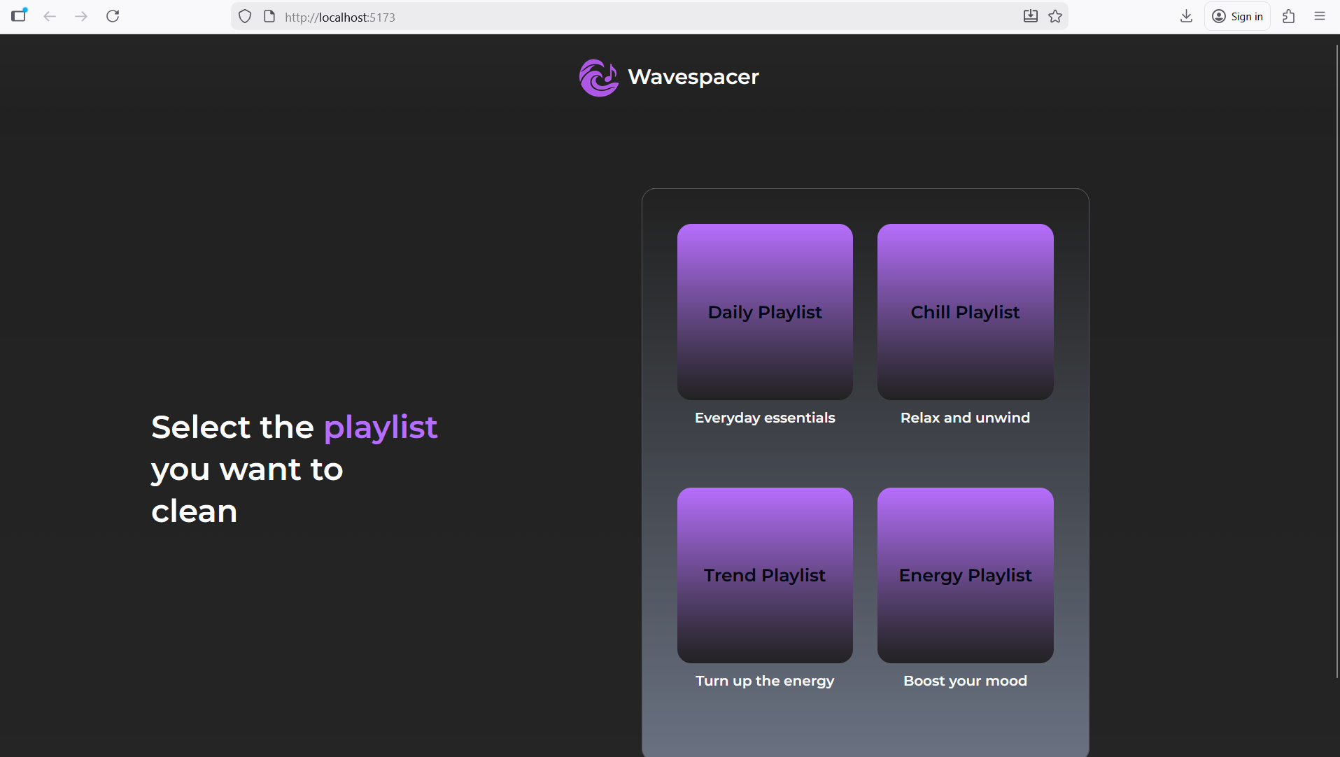 Soittolistan valitsin